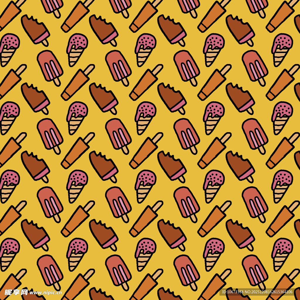 多彩冰淇淋图案背景