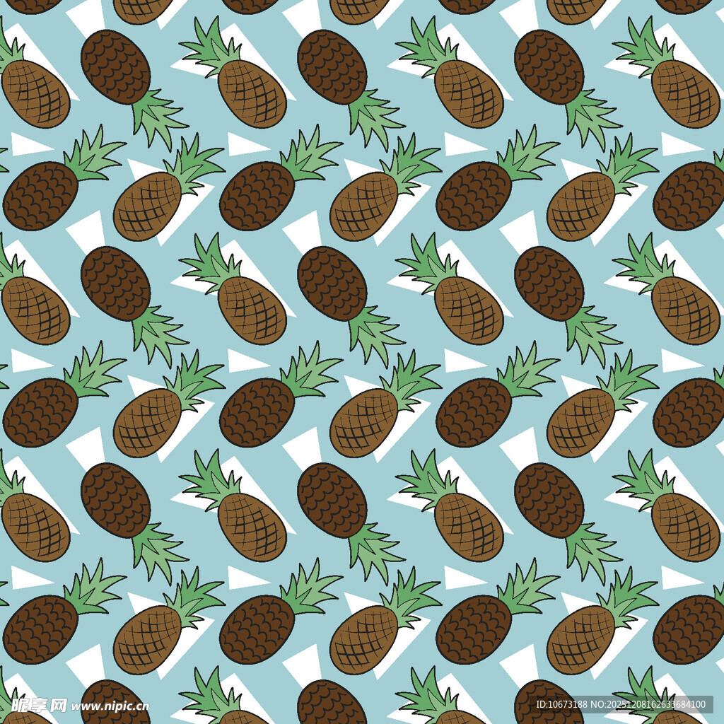 椰子与树叶的清新图案