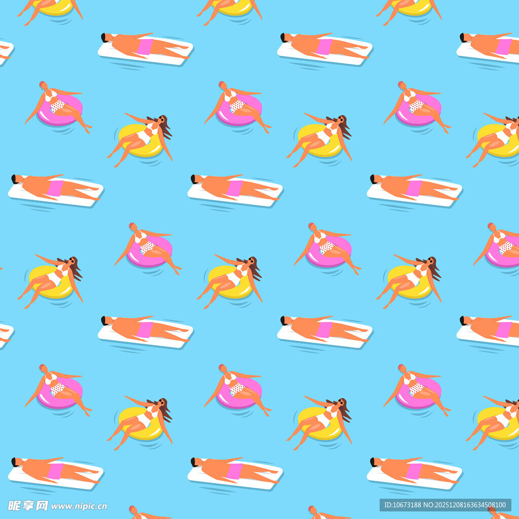 蓝色背景的卡通动物图案