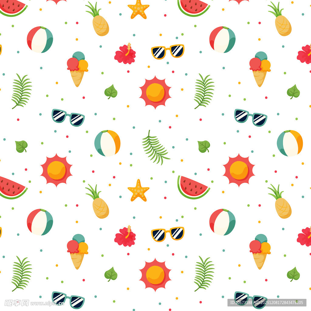 夏日缤纷图案背景