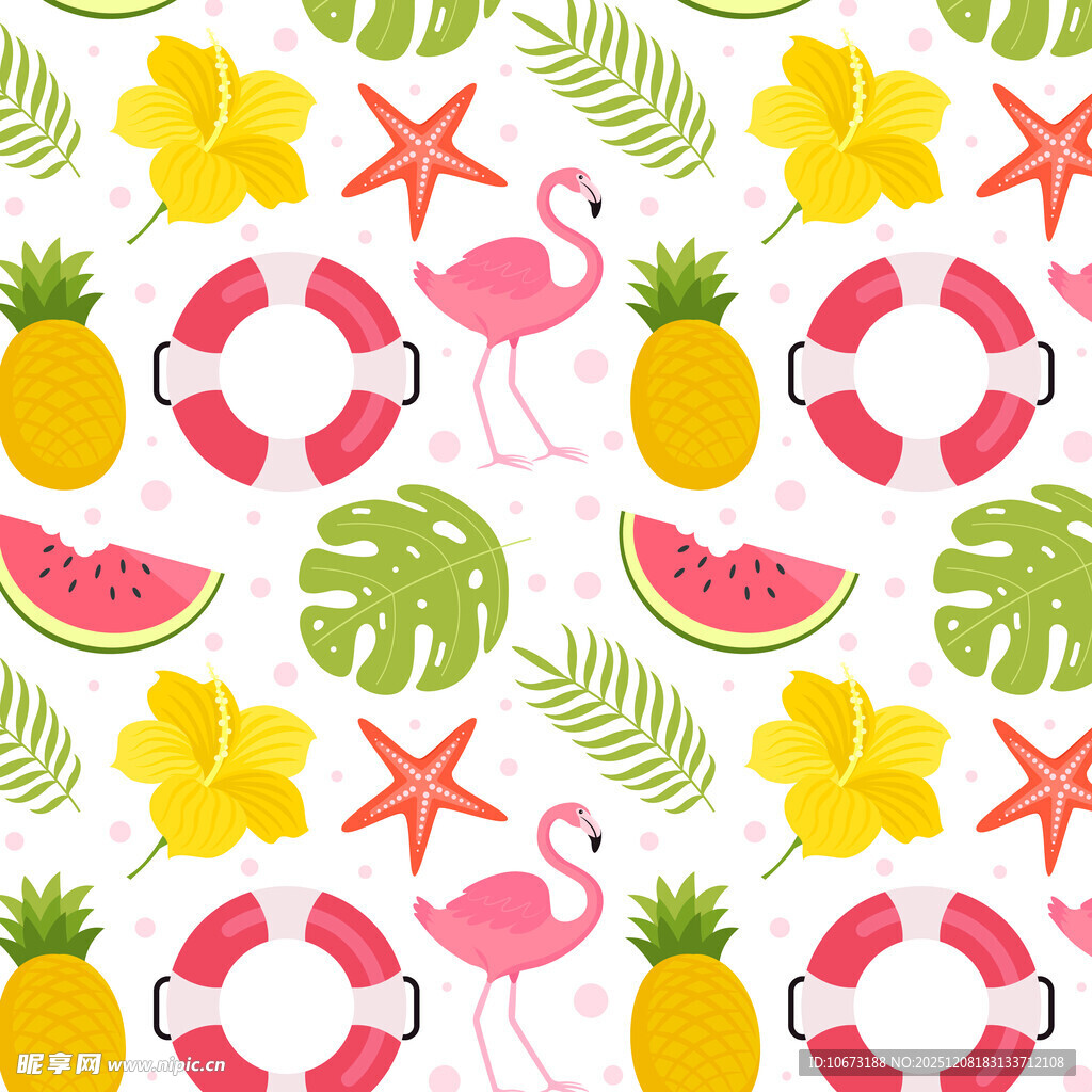 夏日热带风情图案设计