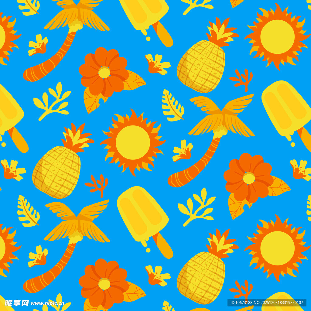 夏日海洋风图案背景