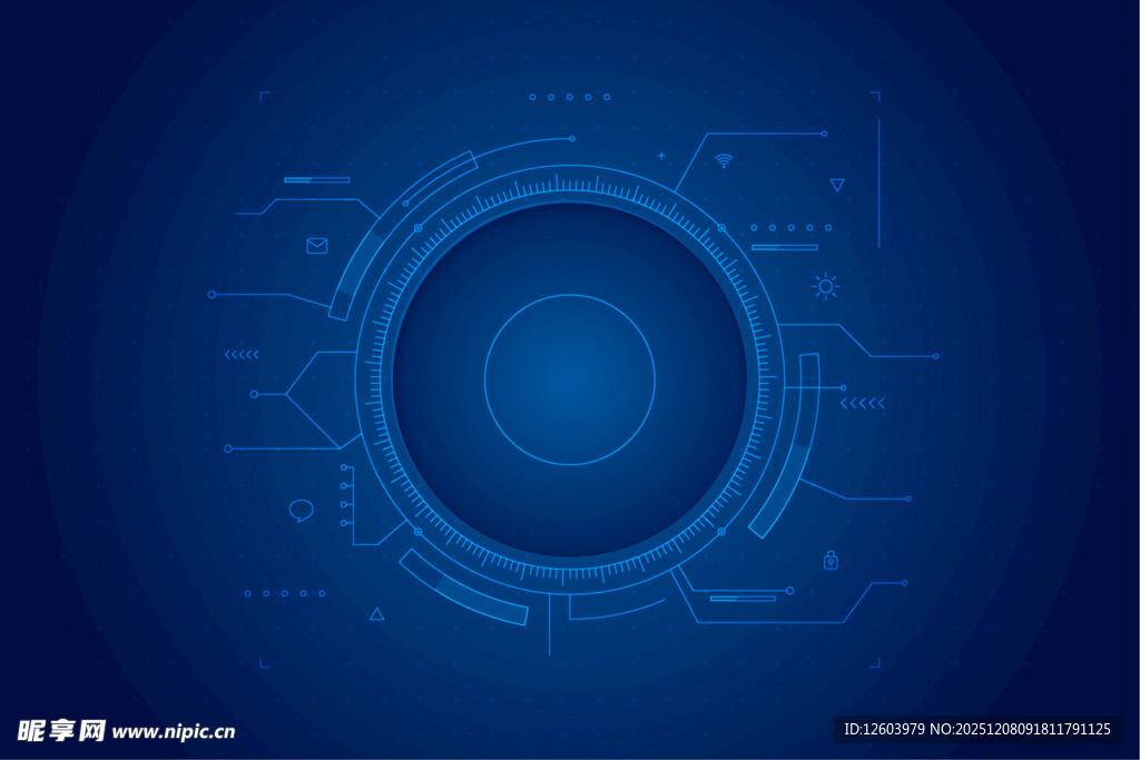 科技感蓝色圆形界面背景