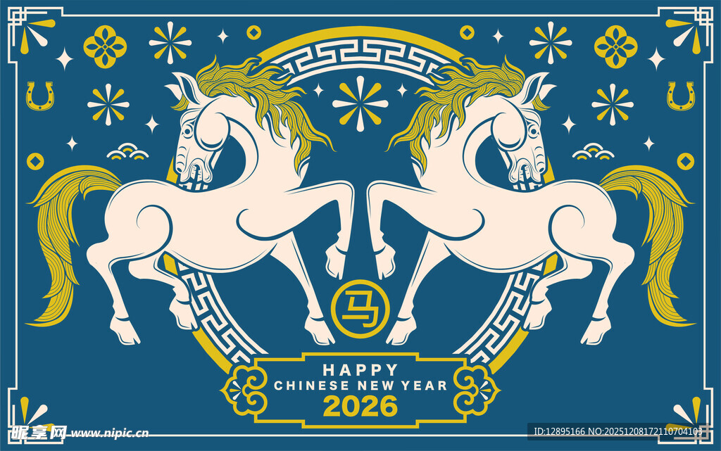 双马图案装饰画