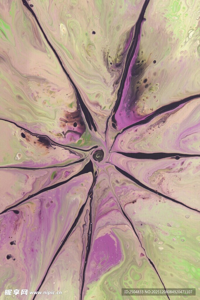 抽象水彩风紫色花朵图案