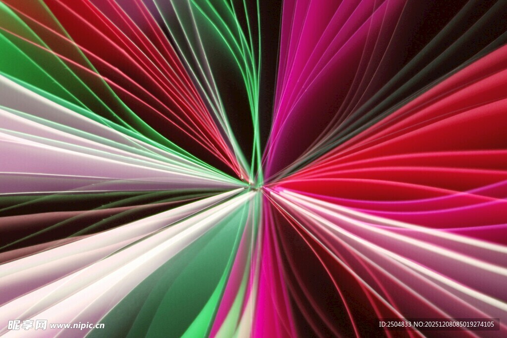 绚丽放射状多彩线条图案