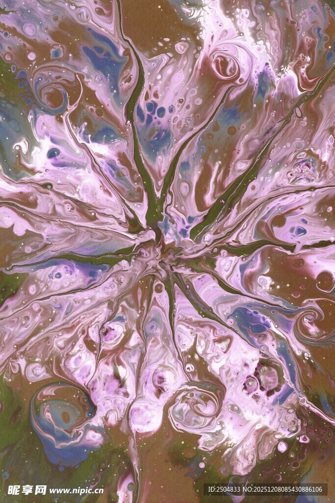 梦幻紫色抽象花卉图案