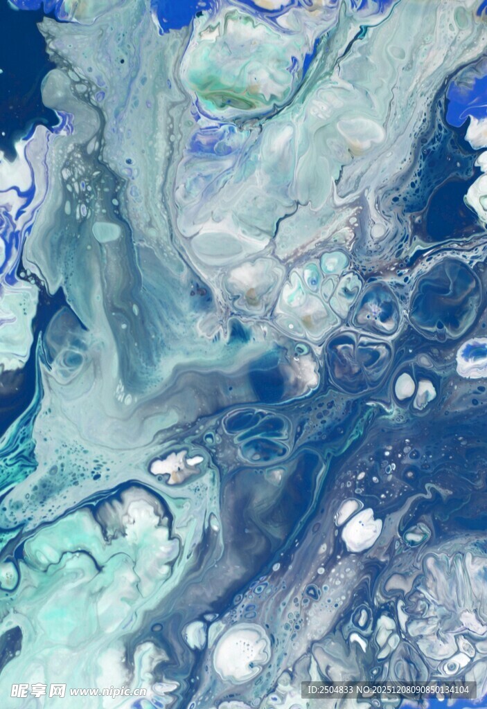 梦幻蓝绿流体艺术纹理