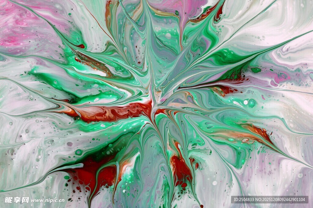 抽象多彩植物艺术图案