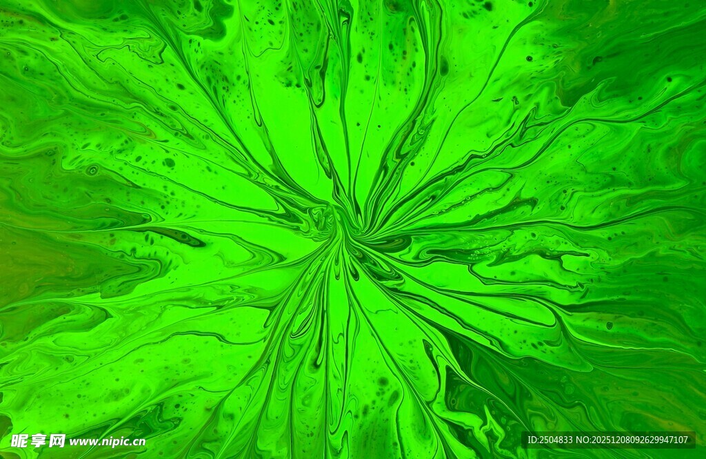绿色放射状抽象艺术图案