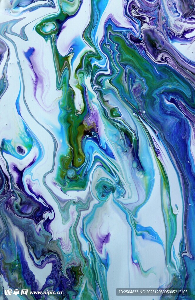 梦幻蓝绿流体艺术图案