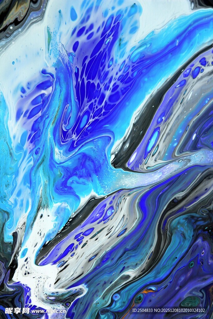 蓝色抽象流体艺术图案