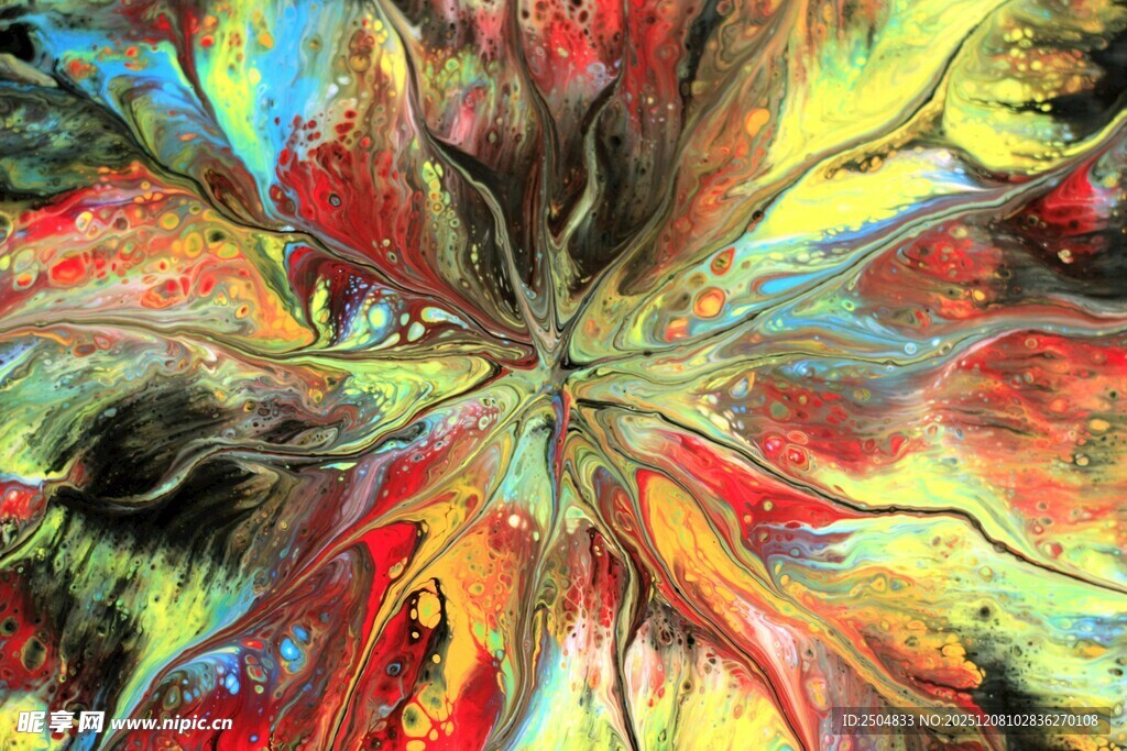 绚丽抽象艺术花朵图案