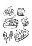 手绘美味小吃集合