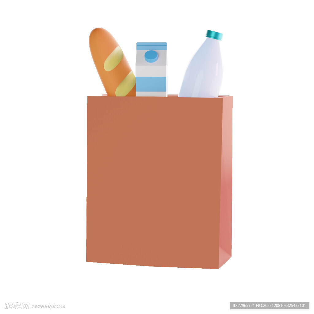 购物袋中的食品与饮品