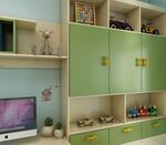 清新儿童房绿色收纳柜一角