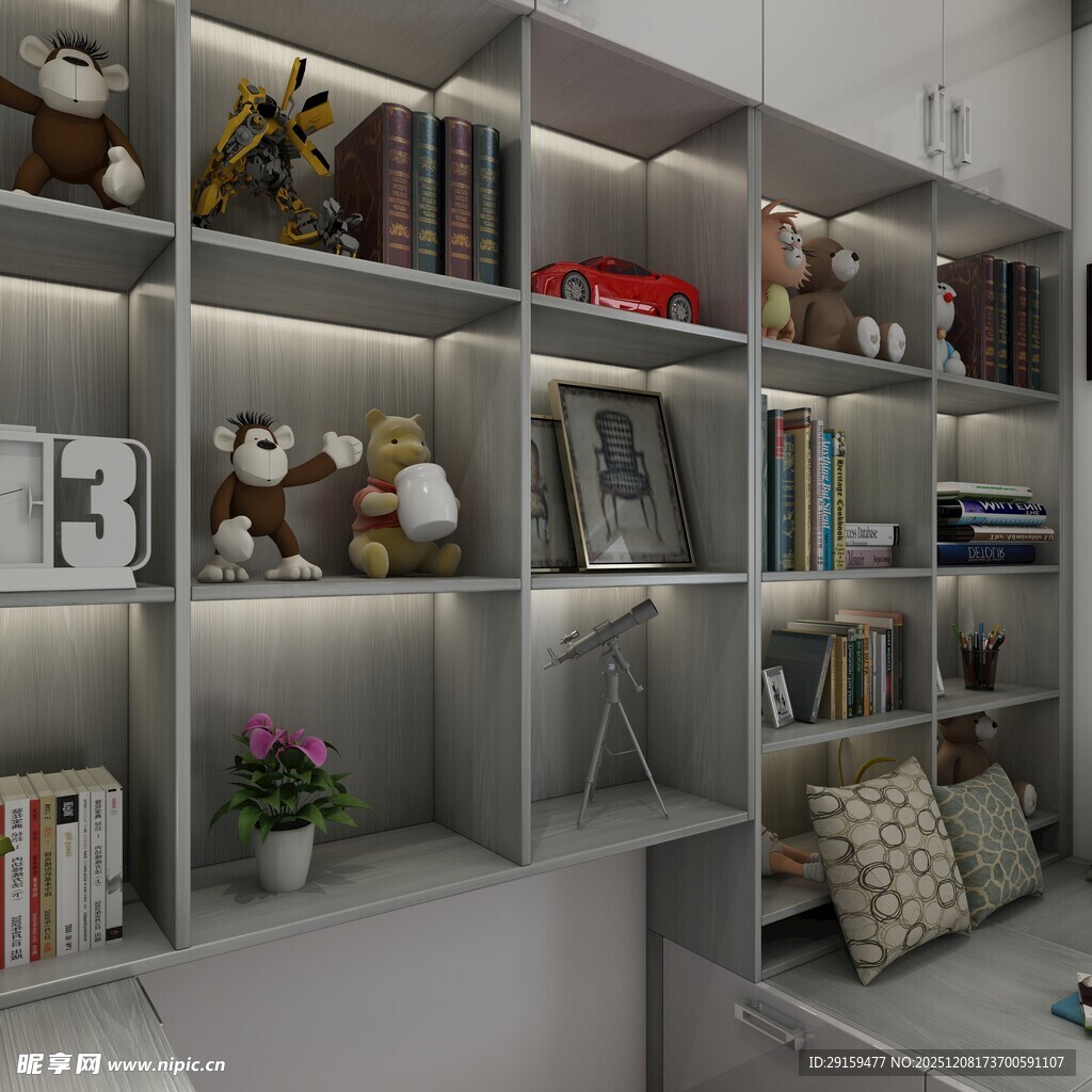 简约风格书架温馨小角落