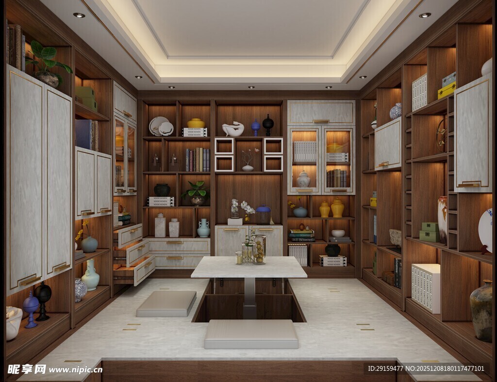 中式典雅书房室内设计