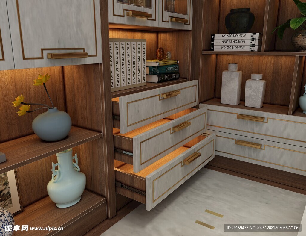 现代风格木质收纳柜展示