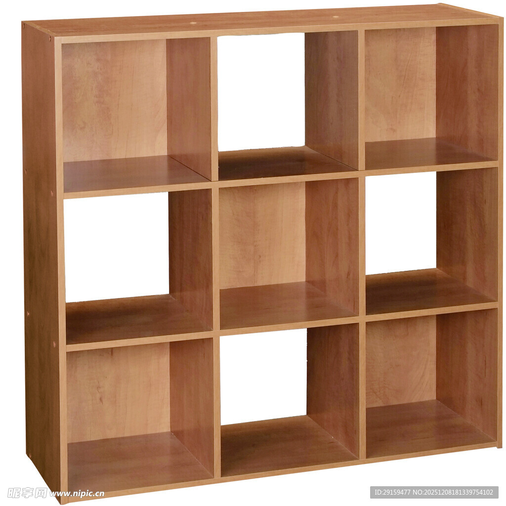 木质方格书架展示