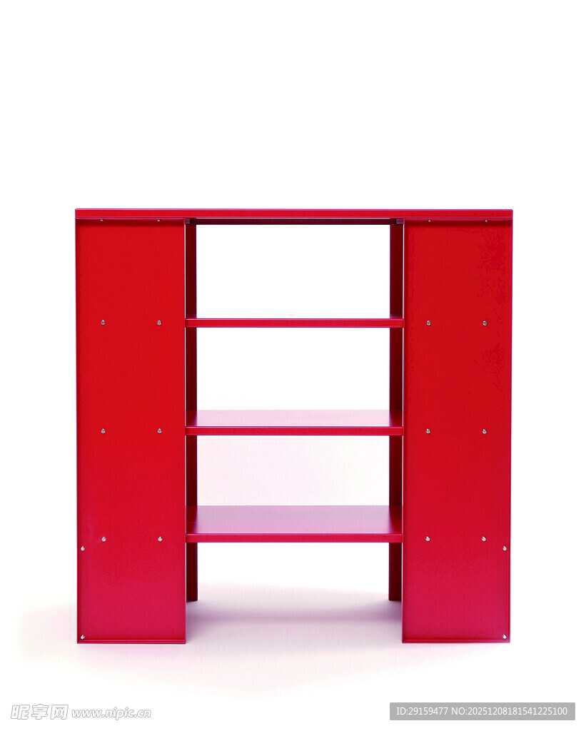 红色多层开放式书架