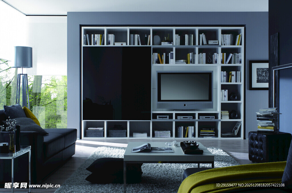 现代简约风客厅储物电视墙