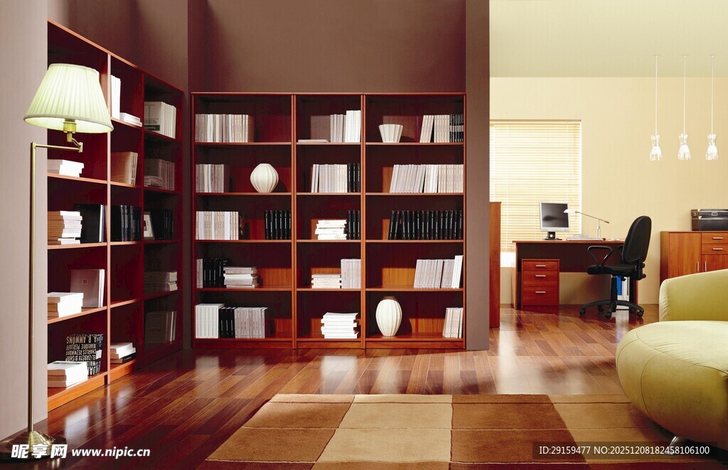 温馨书房静谧阅读空间