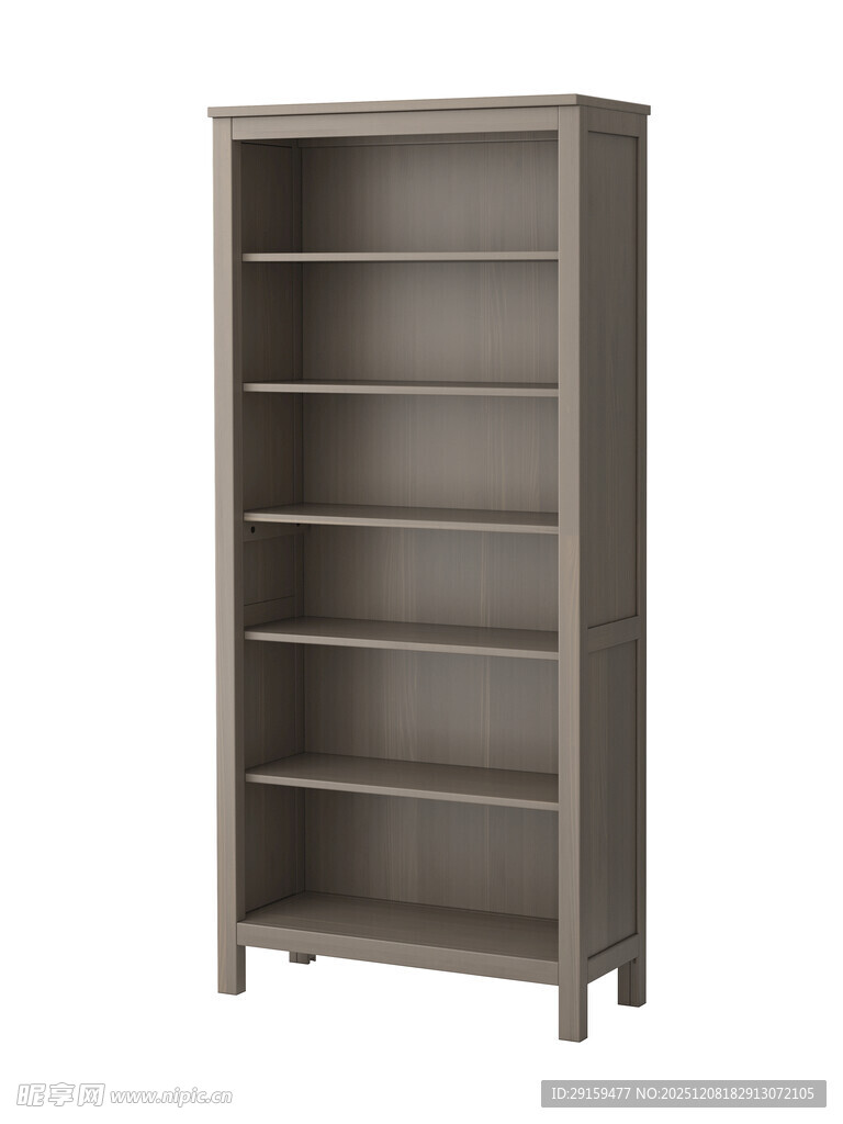 灰色木质多层书架
