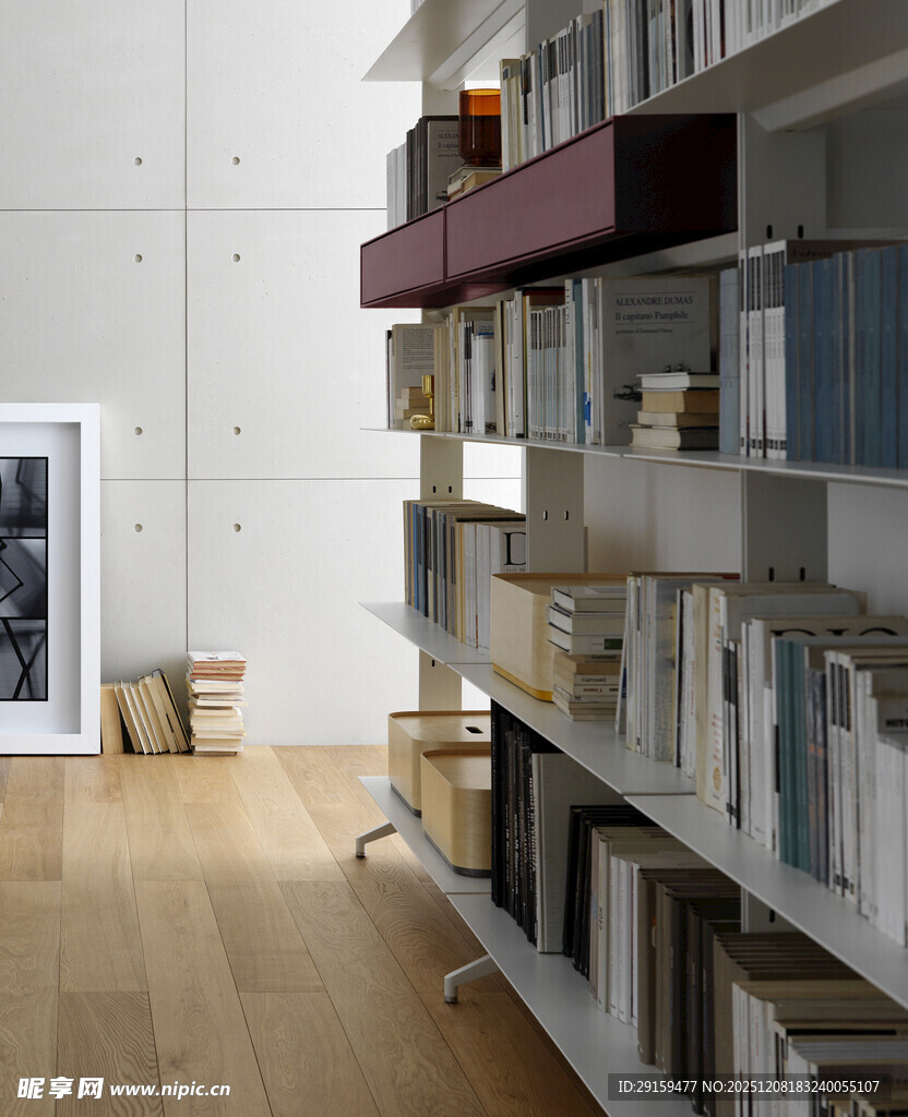 现代简约风格的书架空间