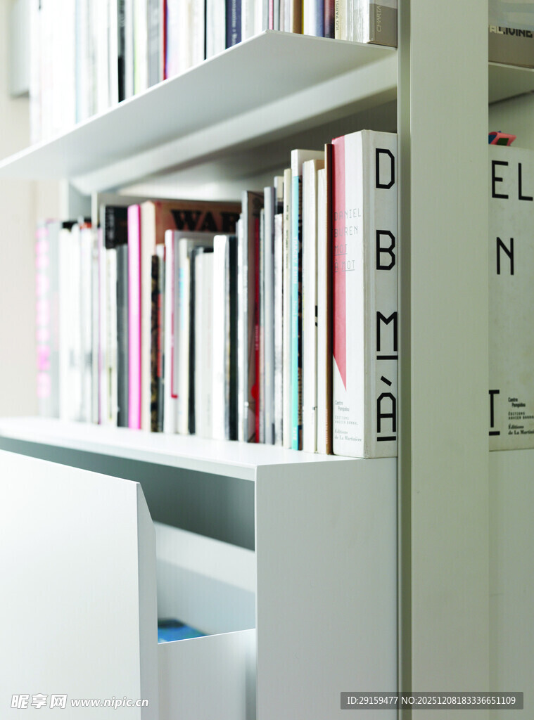 书架上的多彩书籍