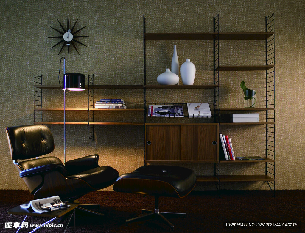 现代简约风格书房一角