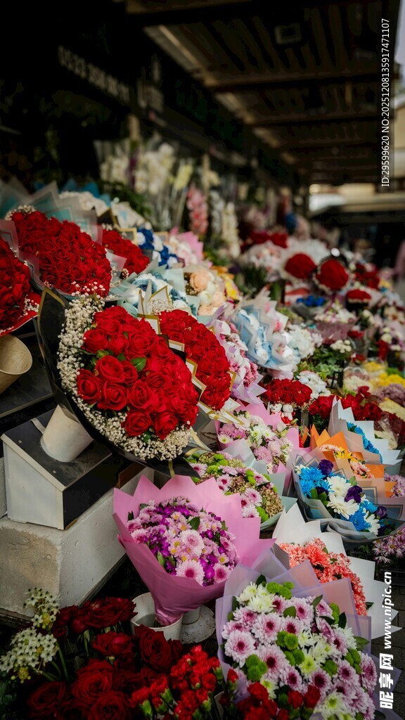 缤纷多彩的鲜花集市