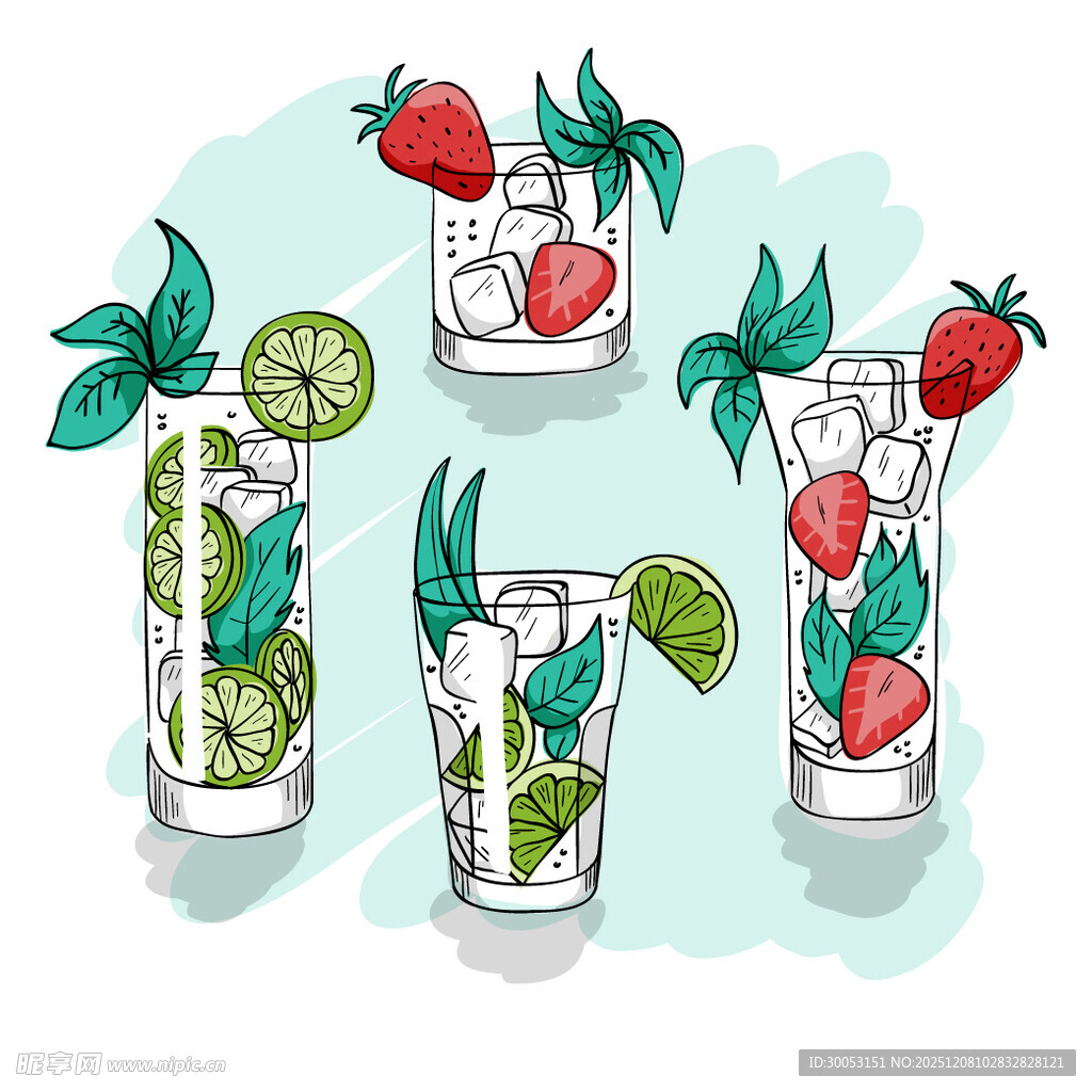 夏日清新水果鸡尾酒