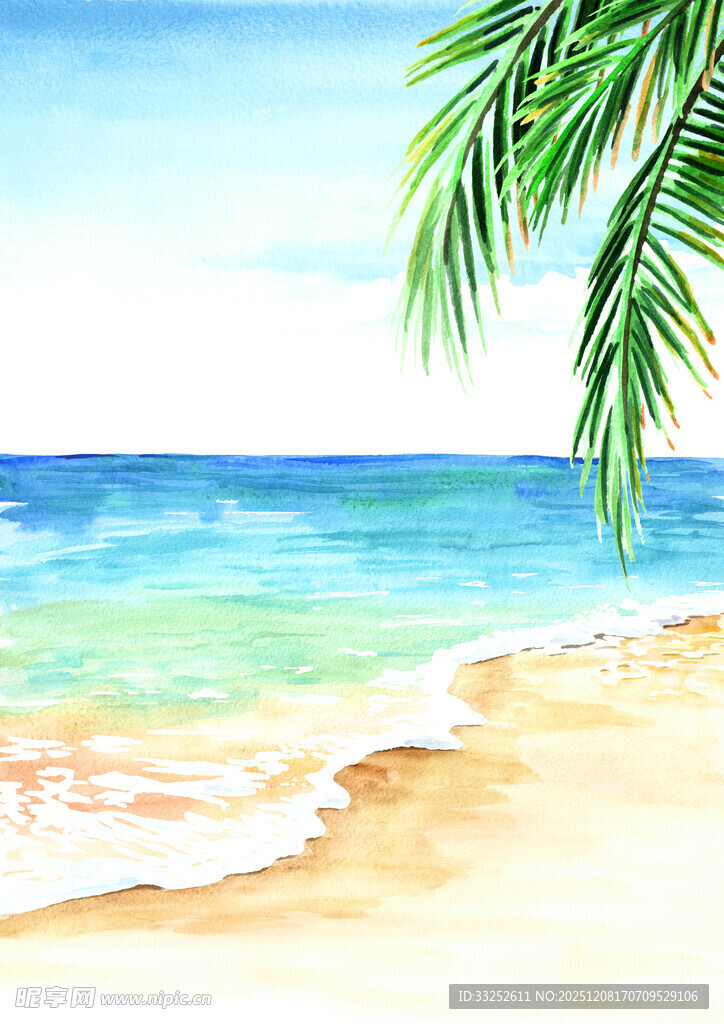 夏日海滩 椰影摇曳