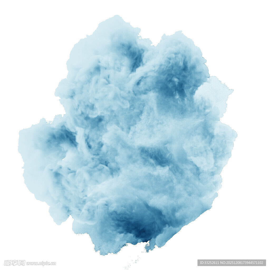 蓝色水墨烟雾团
