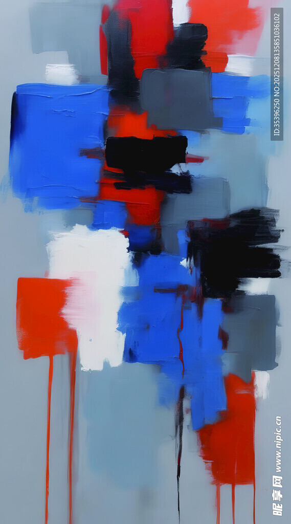 抽象多彩几何色块艺术画