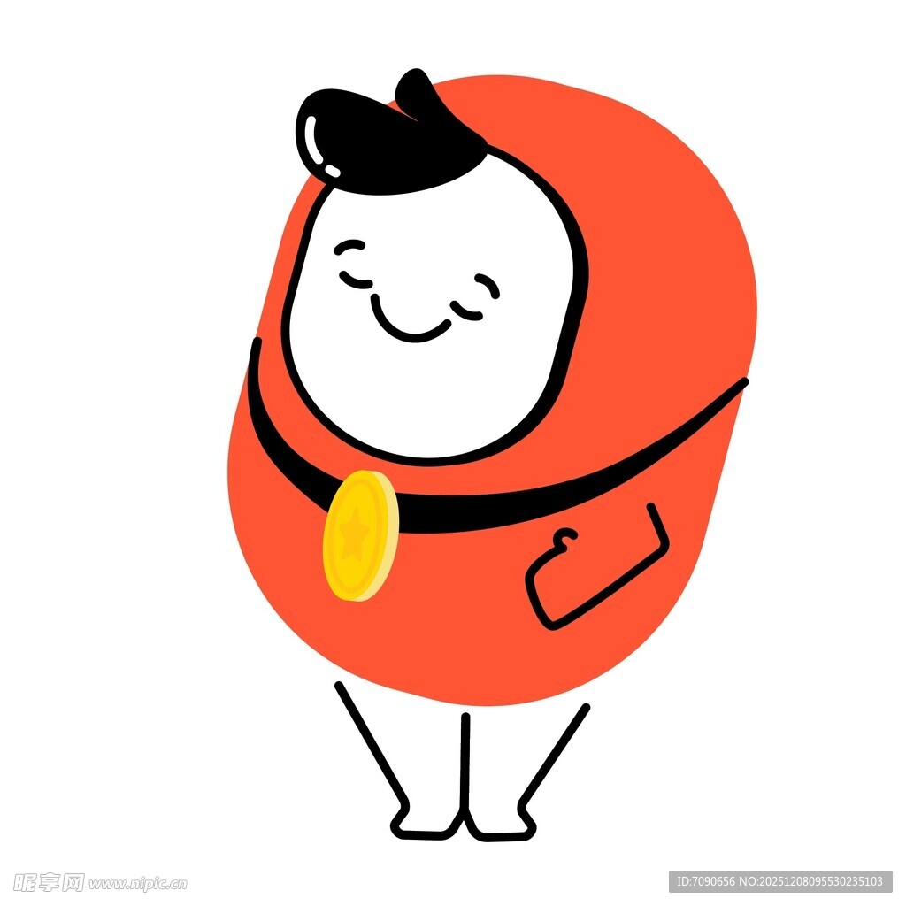 可爱卡通红衣角色形象