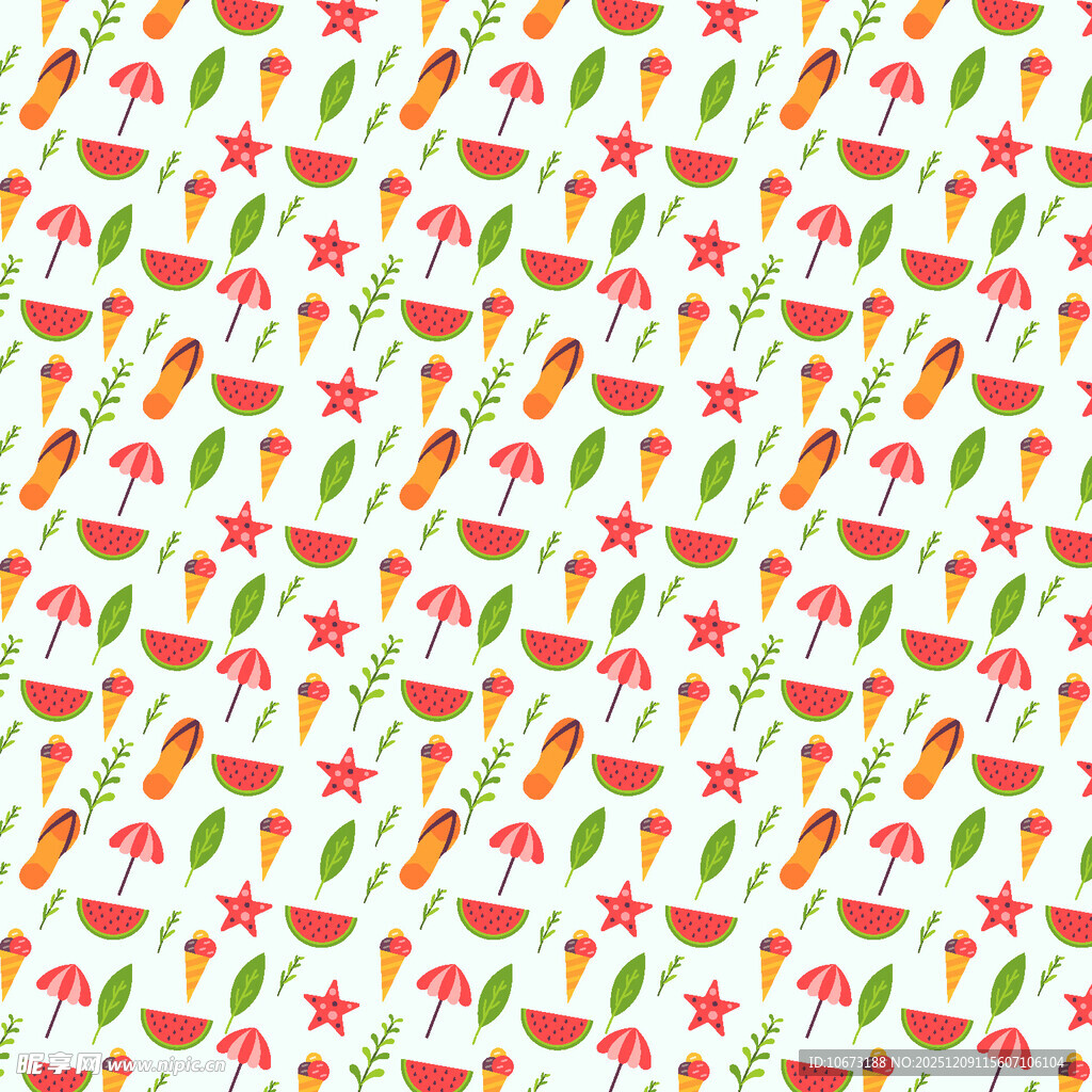 多彩蔬果图案无缝背景