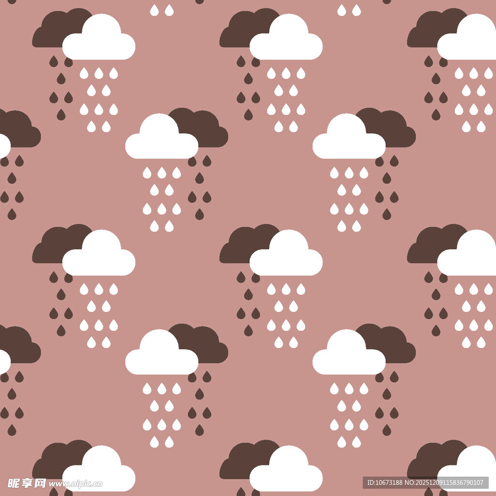 粉色雨天云朵图案背景