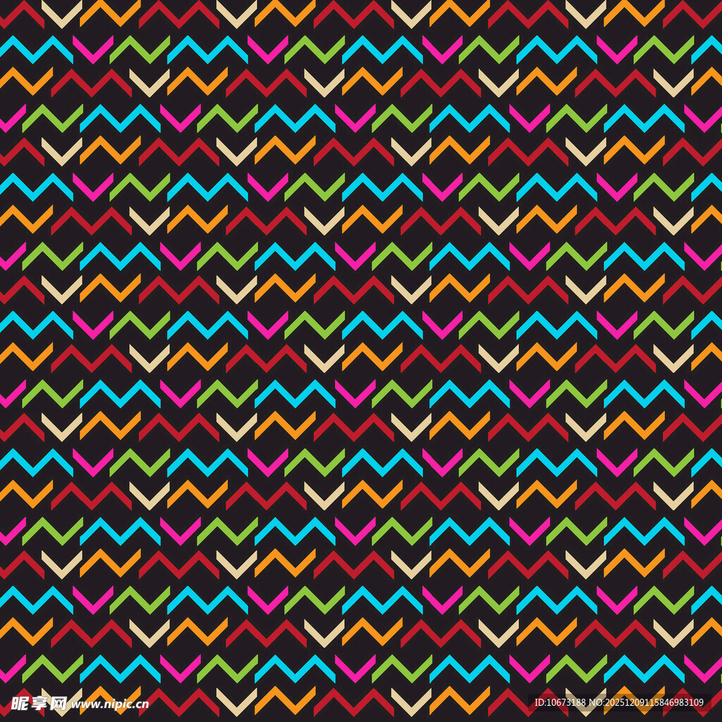 多彩锯齿形几何图案纹理