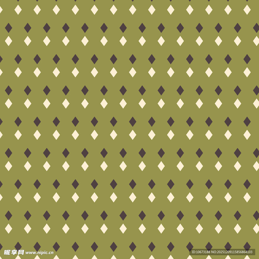 橄榄绿底黑白波点图案