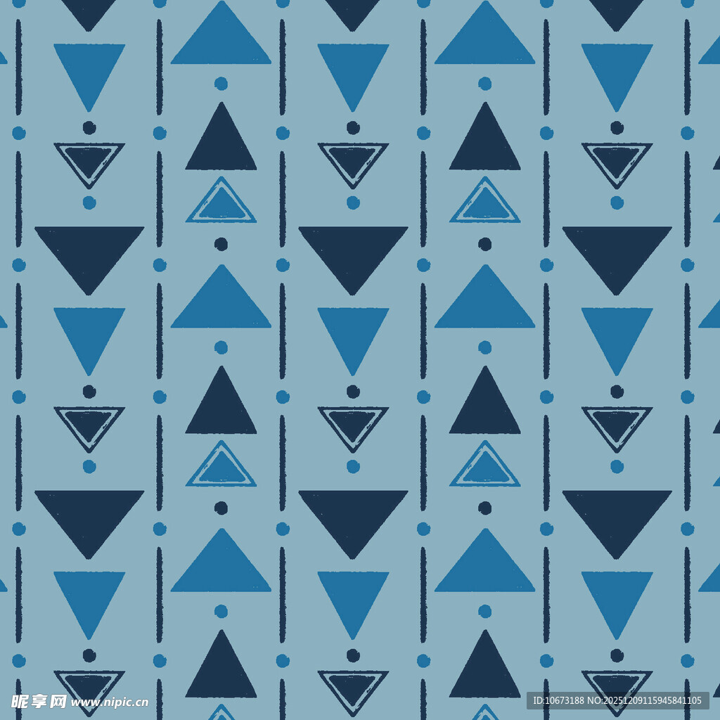 蓝色几何三角图案背景
