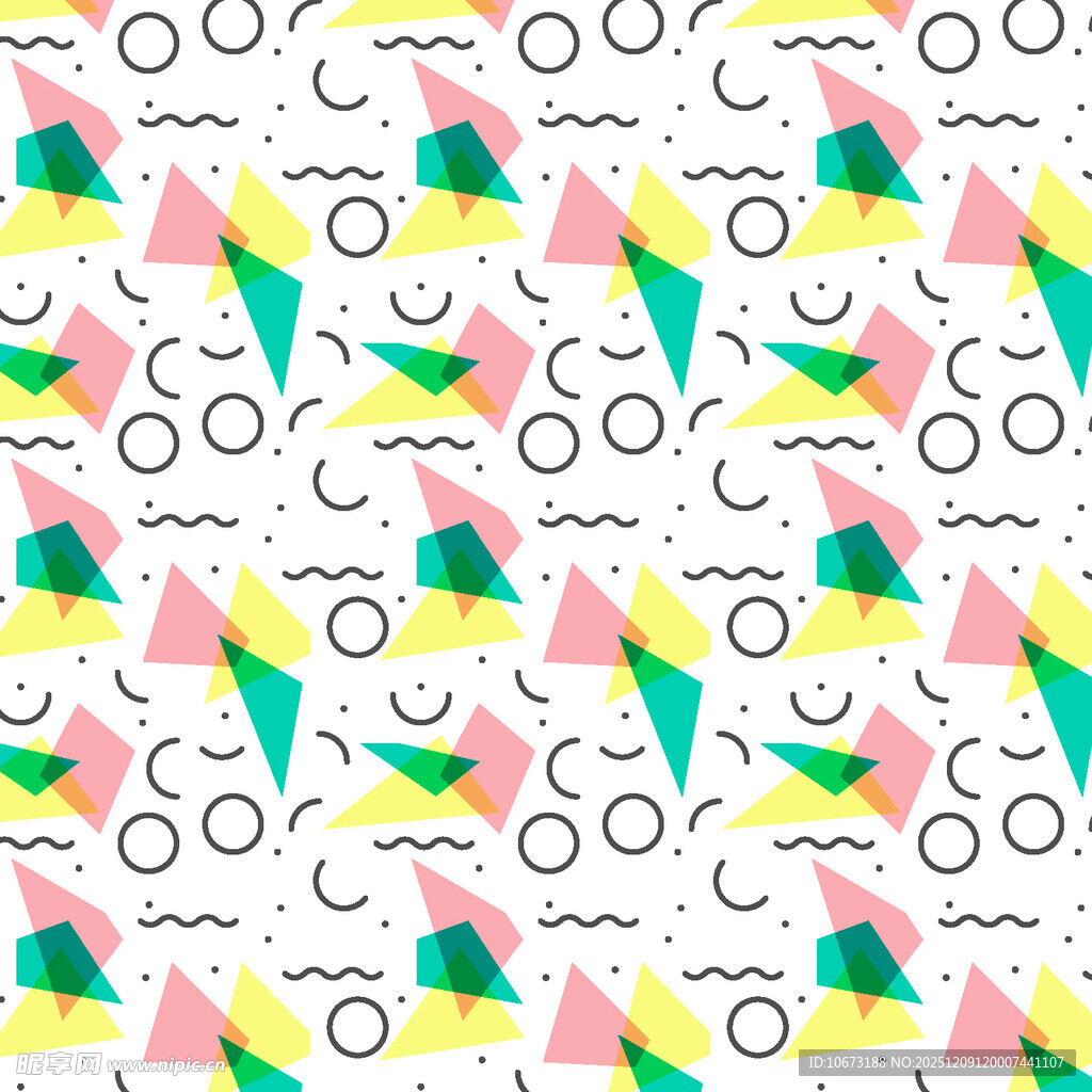 几何色彩图案无缝背景图