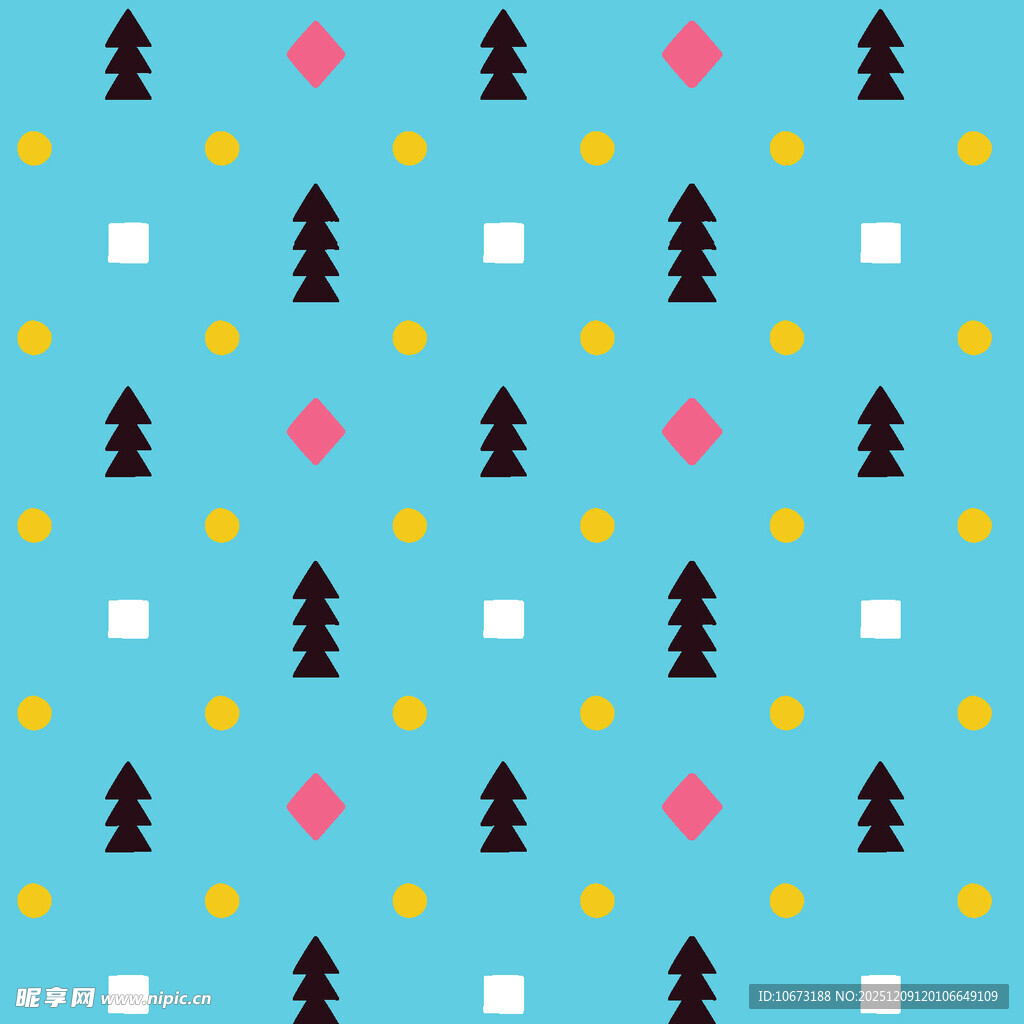 蓝色背景圣诞元素图案