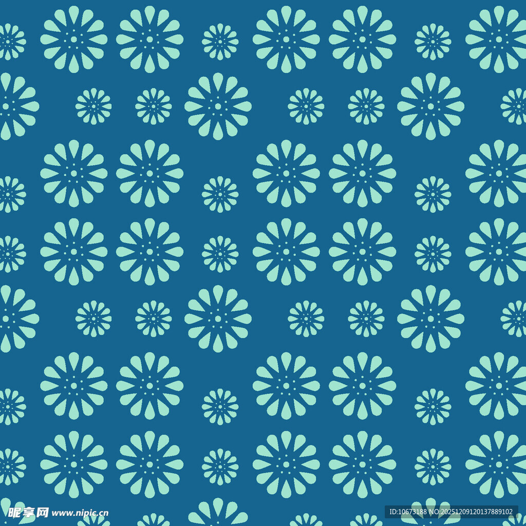 蓝绿花卉图案背景纹理