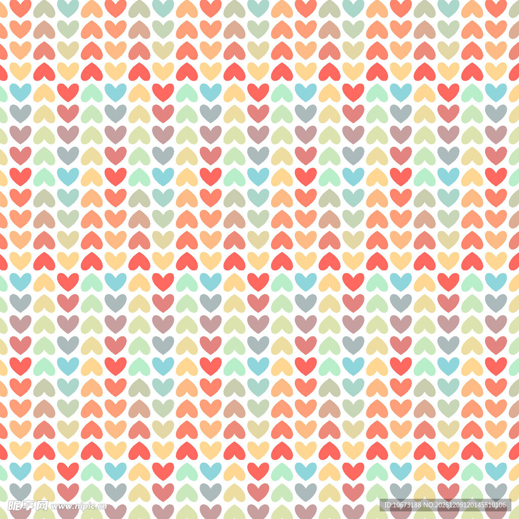 多彩心形图案无缝背景