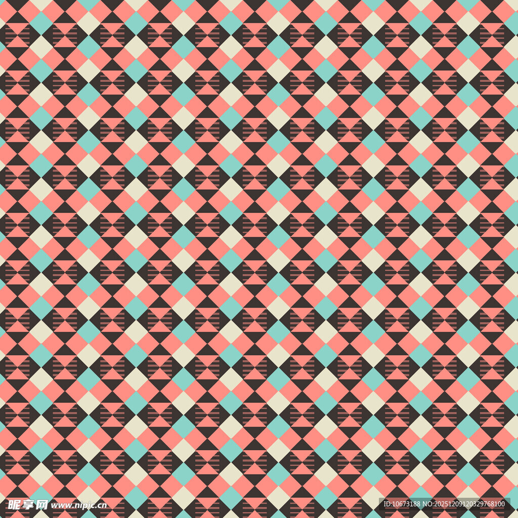 几何图案彩色无缝背景图