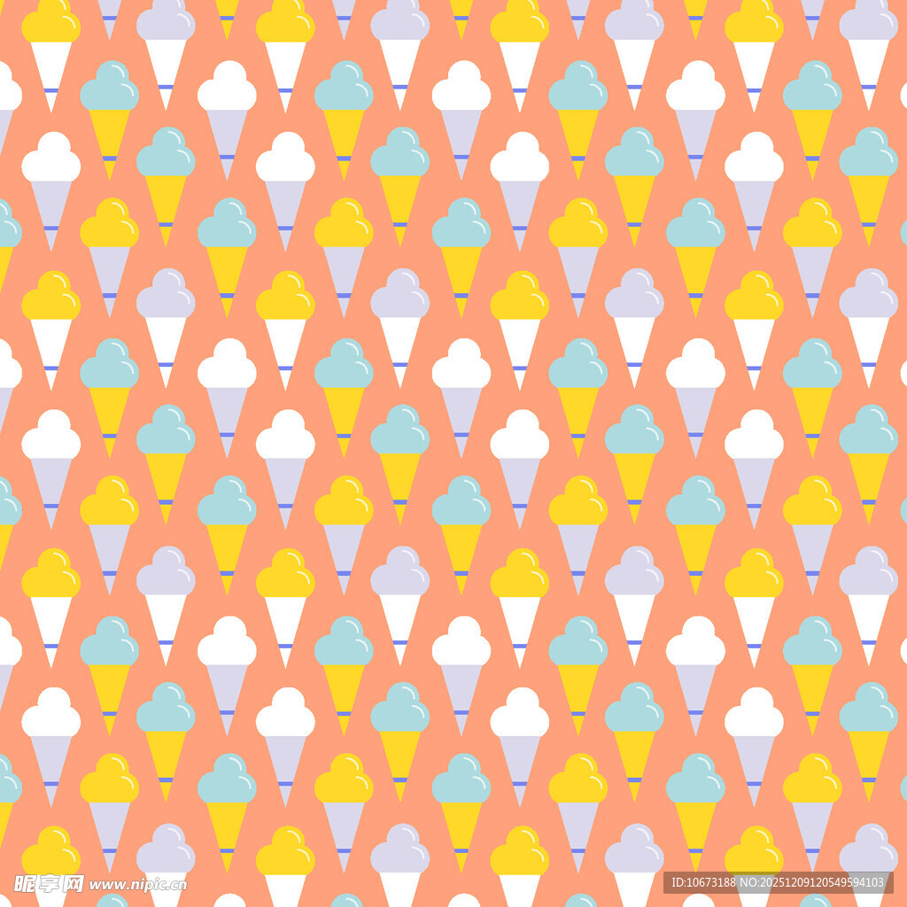 几何图案彩色冰淇淋背景