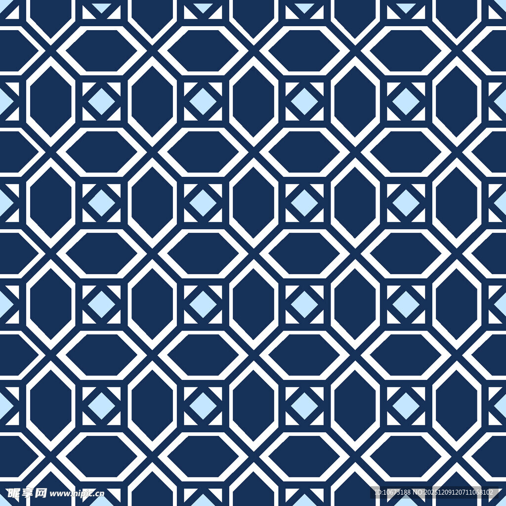蓝白几何图案无缝背景