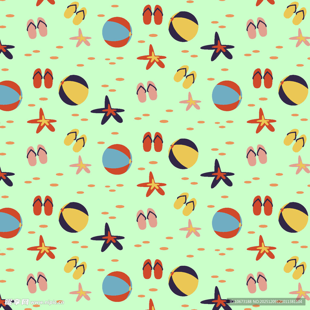 海洋元素无缝图案背景